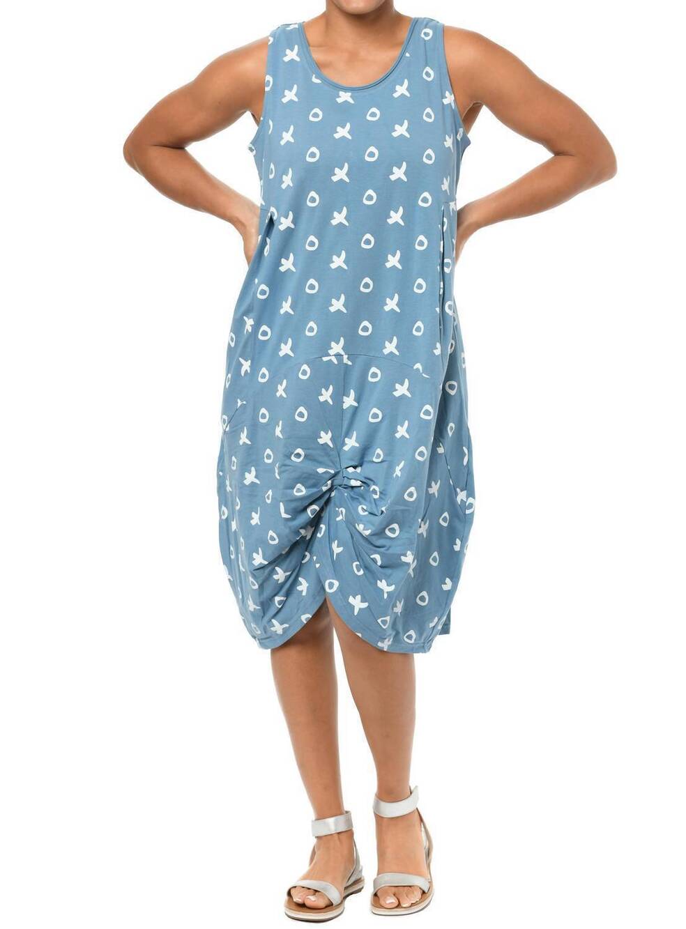 NEW TULIP CLOTHING laurel relaxed a-line dress in spa blue